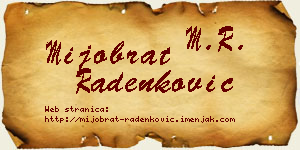 Mijobrat Radenković vizit kartica
